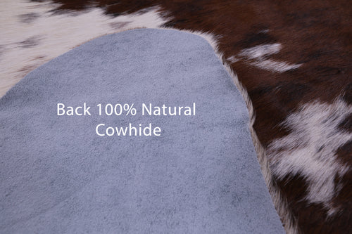 Brown & White Natural Cowhide Rug - Large 6'8