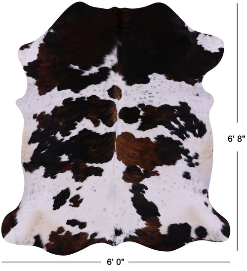 Tricolor Natural Cowhide Rug - Large 6'8