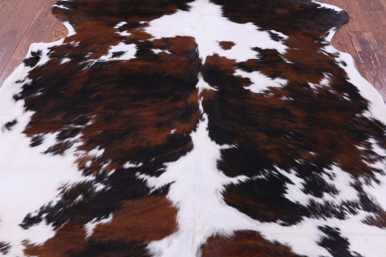 Tricolor Natural Cowhide Rug - XLarge 7'2"H x 6'8"W