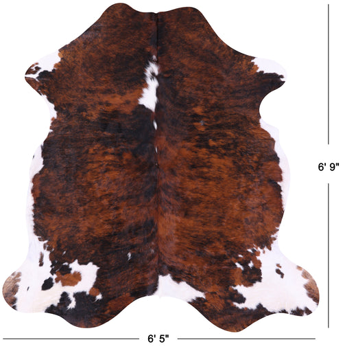 Tricolor Natural Cowhide Rug - Large 6'9