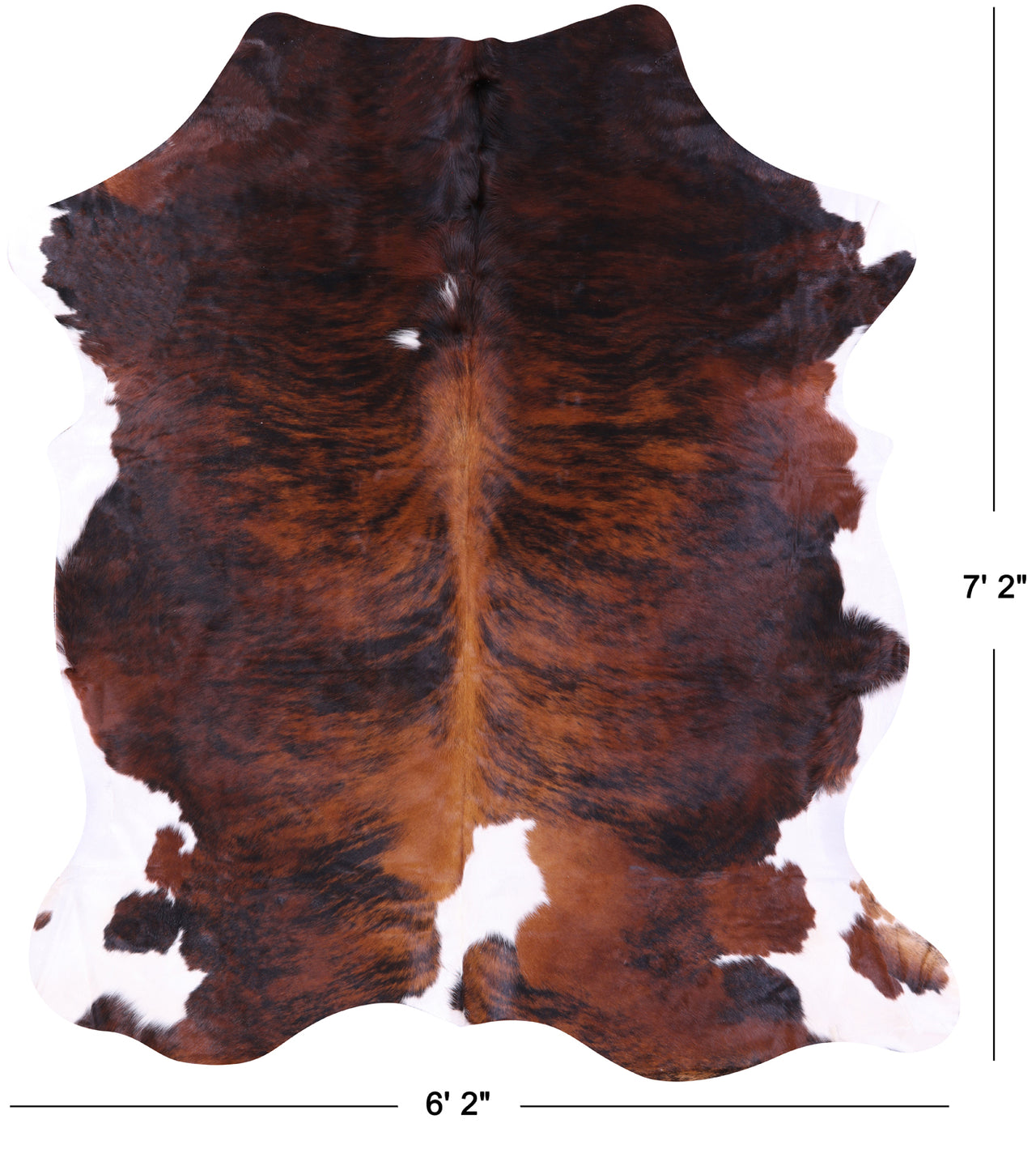 Tricolor Natural Cowhide Rug - XLarge 7'2"H x 6'2"W