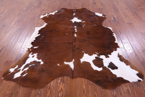 Brown & White Natural Cowhide Rug - Large 6'5