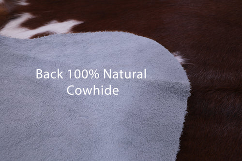 Brown & White Natural Cowhide Rug - Large 6'5