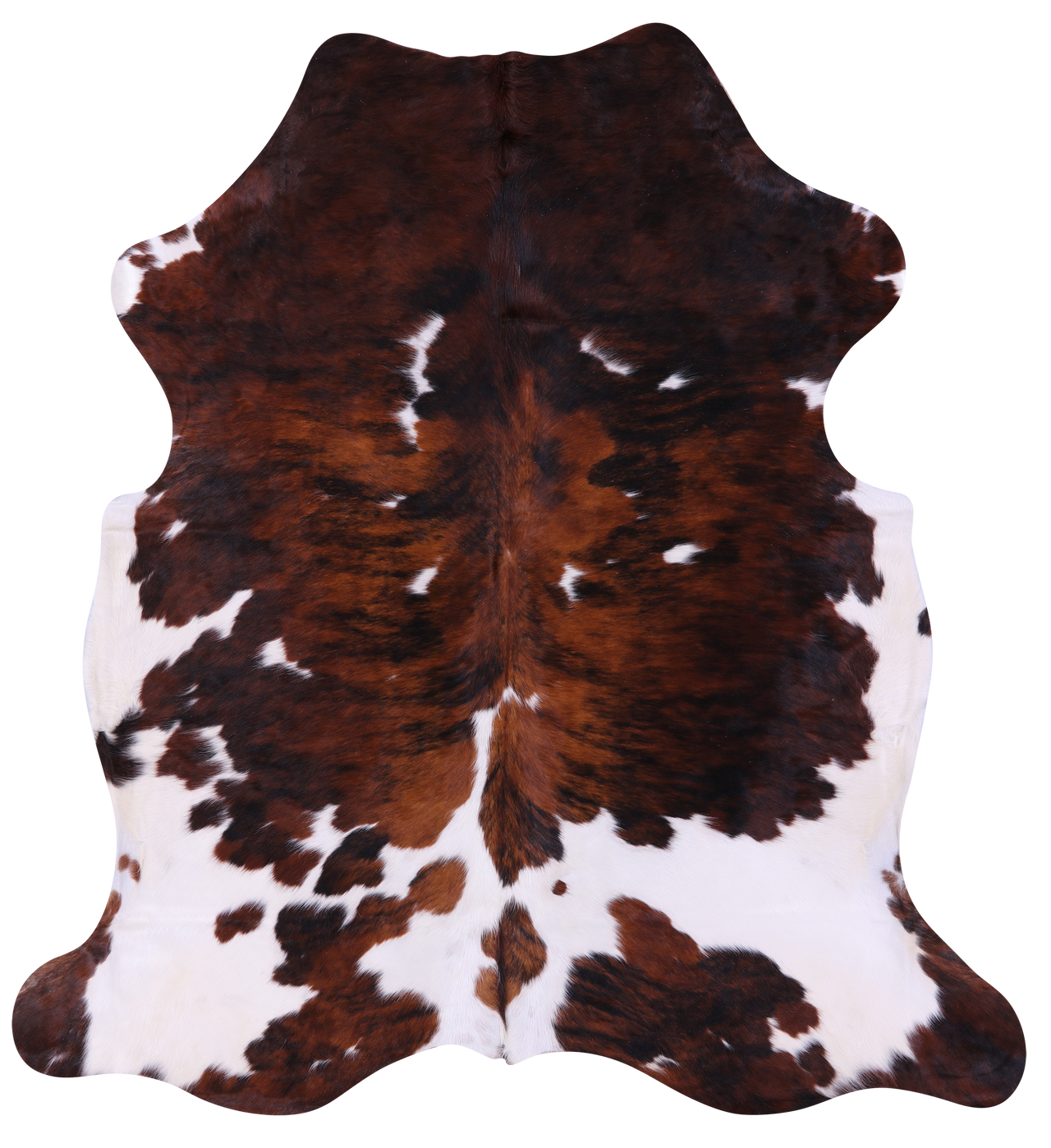 Tricolor Natural Cowhide Rug - X-Large 7'2"H x 6'8"W