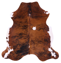 Thumbnail for Brindle Natural Cowhide Rug - Medium 6'2