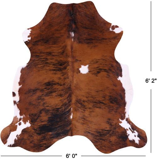Brindle Natural Cowhide Rug - Medium 6'2