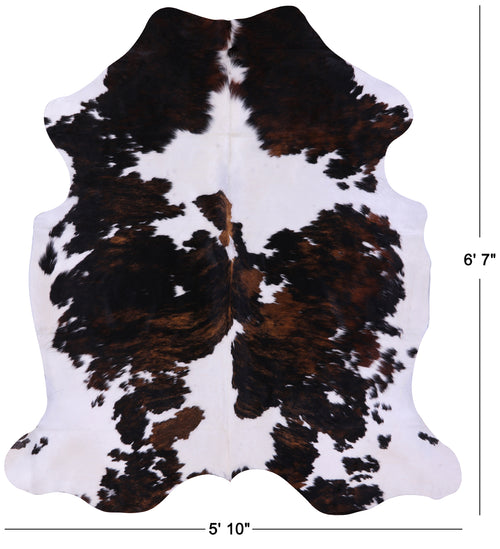 Tricolor Natural Cowhide Rug - Large 6'7