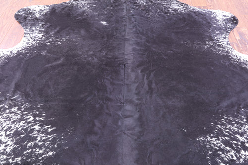 Black Salt & Pepper Natural Cowhide Rug - X-Large 7'6