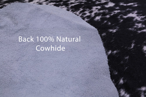 Black Salt & Pepper Natural Cowhide Rug - X-Large 7'6