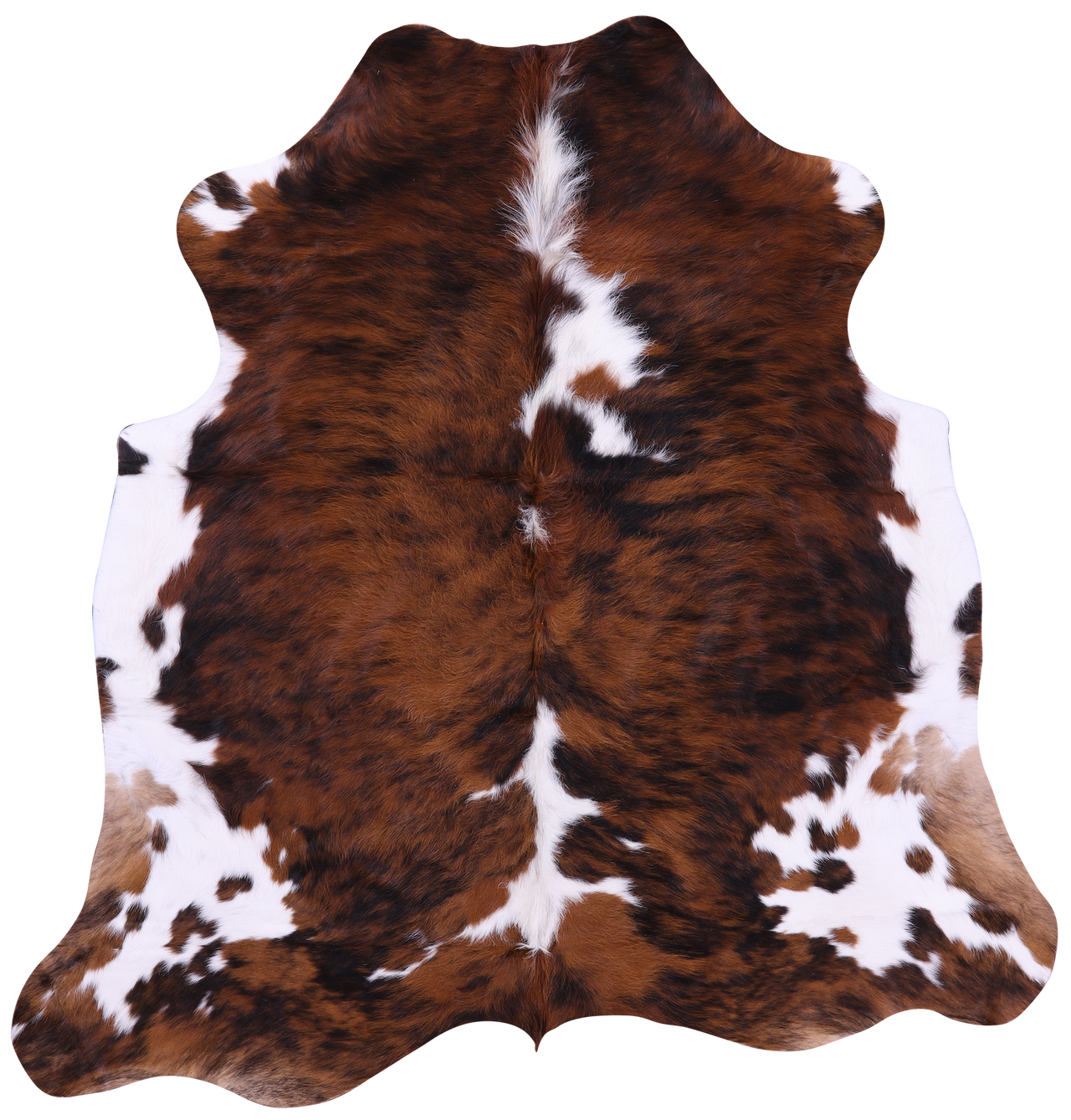 Tricolor Natural Cowhide Rug - Medium 5'8"H x 5'7"W