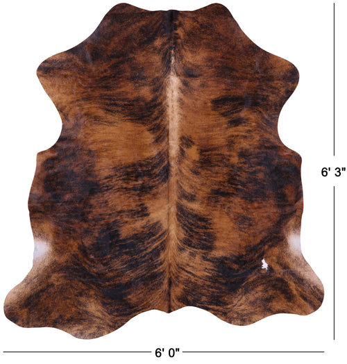 Brindle Natural Cowhide Rug - Medium 6'3
