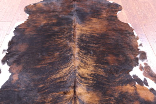 Dark Brindle Natural Cowhide Rug - Medium 6'2
