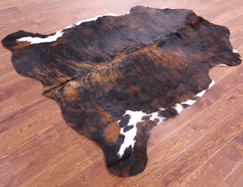 Dark Brindle Natural Cowhide Rug - Medium 6'2