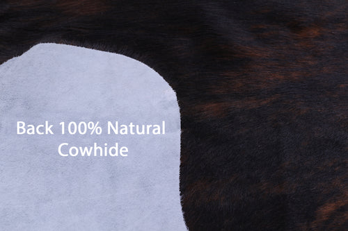 Dark Brindle Natural Cowhide Rug - Medium 6'2