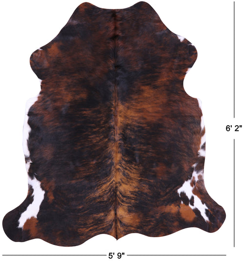 Dark Brindle Natural Cowhide Rug - Medium 6'2