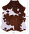 Brown & White Natural Cowhide Rug - Medium 6'2"H x 5'0"W