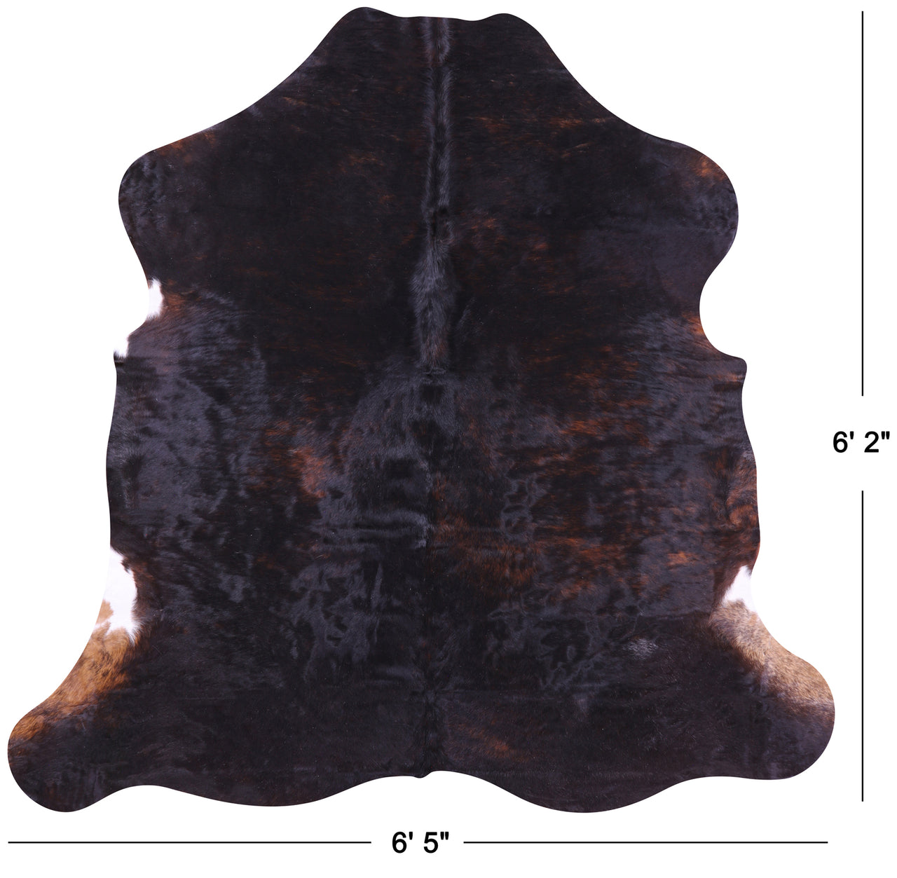 Dark Brown Natural Cowhide Rug - Medium 6'2"H x 6'5"W