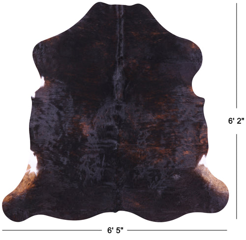 Dark Brown Natural Cowhide Rug - Medium 6'2
