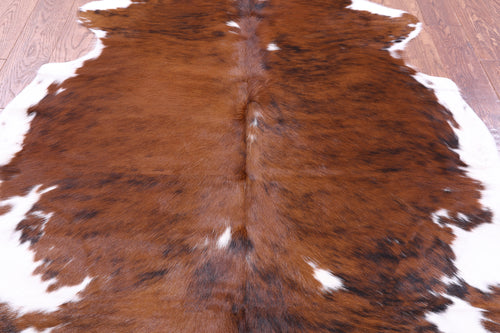 Brown & White Natural Cowhide Rug - Medium 6'0