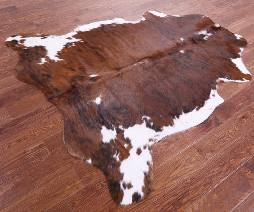 Brown & White Natural Cowhide Rug - Medium 6'0
