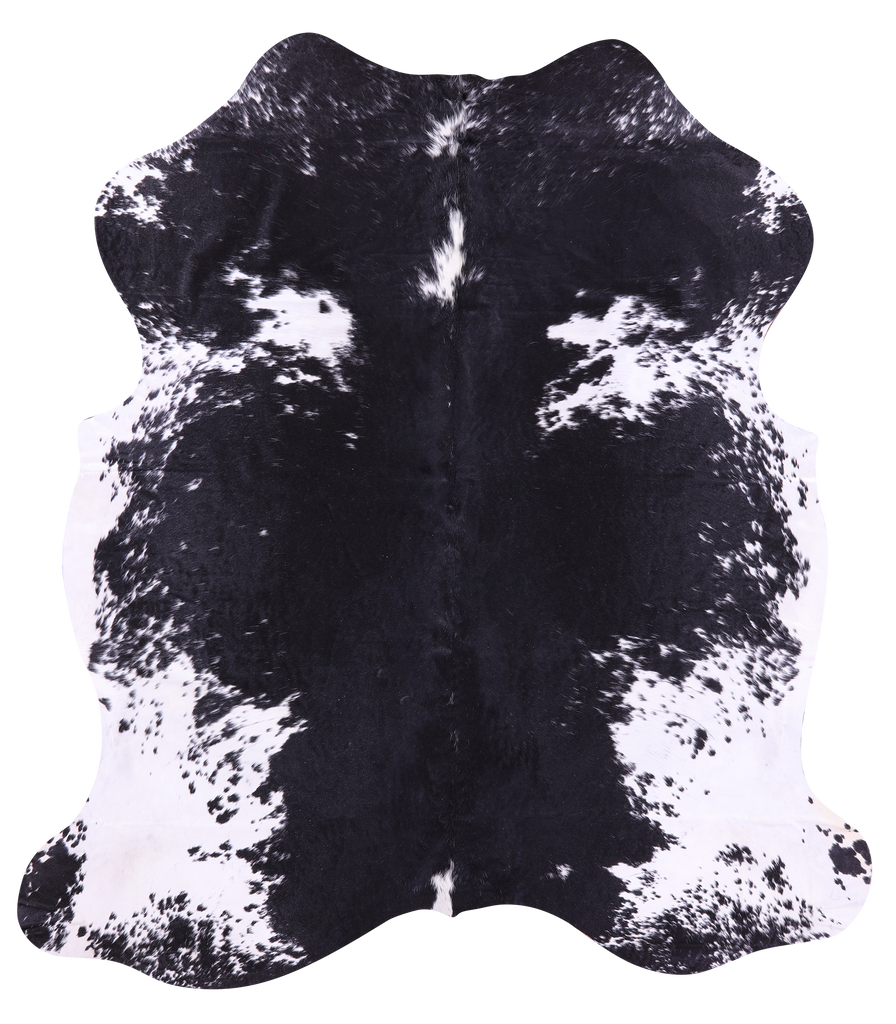 Black & White Natural Cowhide Rug - X-Large 7'0"H x 6'3"W