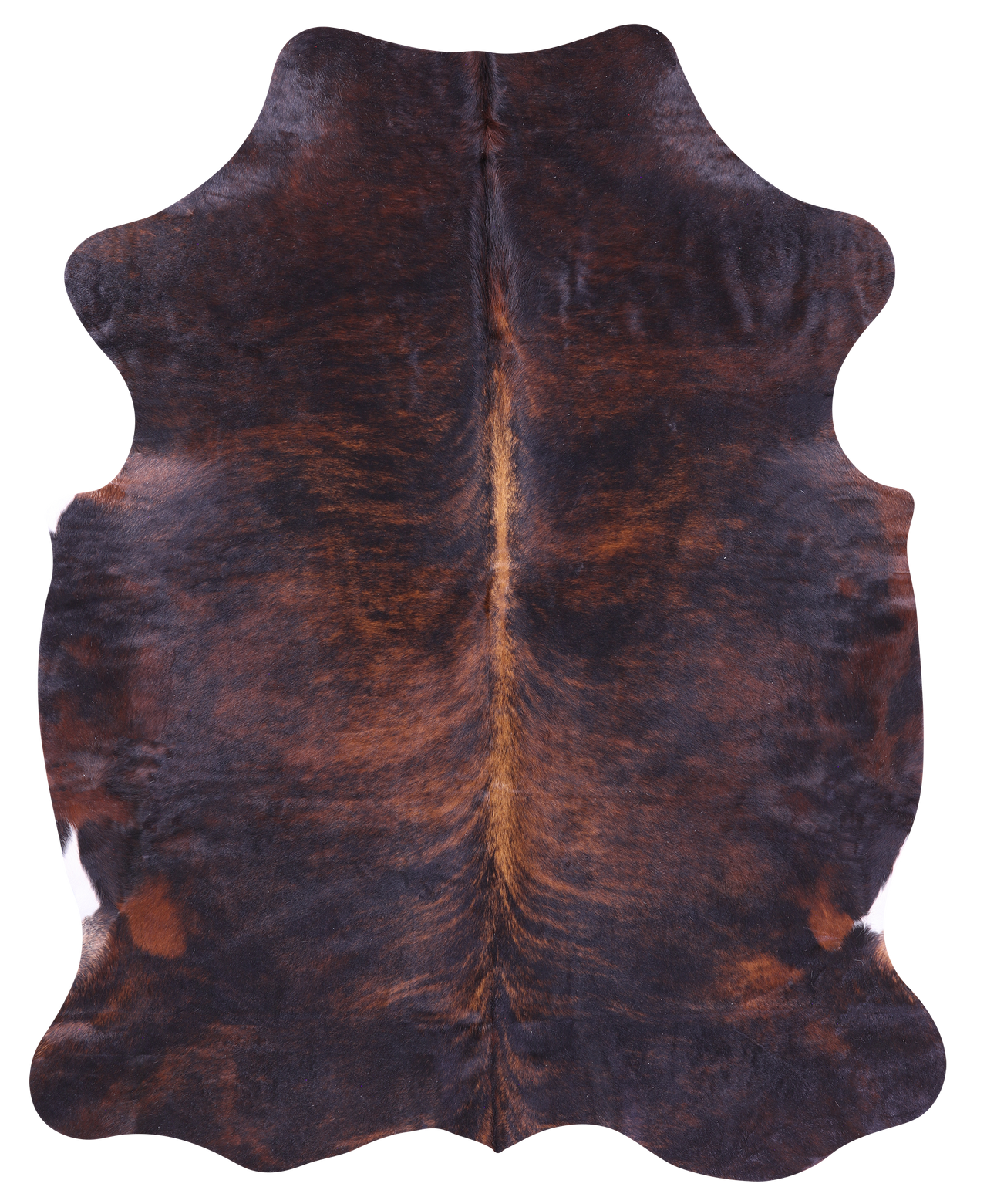 Dark Brindle Natural Cowhide Rug - Large 6'11"H x 5'6"W