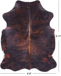 Thumbnail for Dark Brindle Natural Cowhide Rug - Large 6'11
