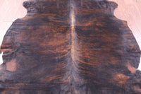 Thumbnail for Dark Brindle Natural Cowhide Rug - Large 6'11