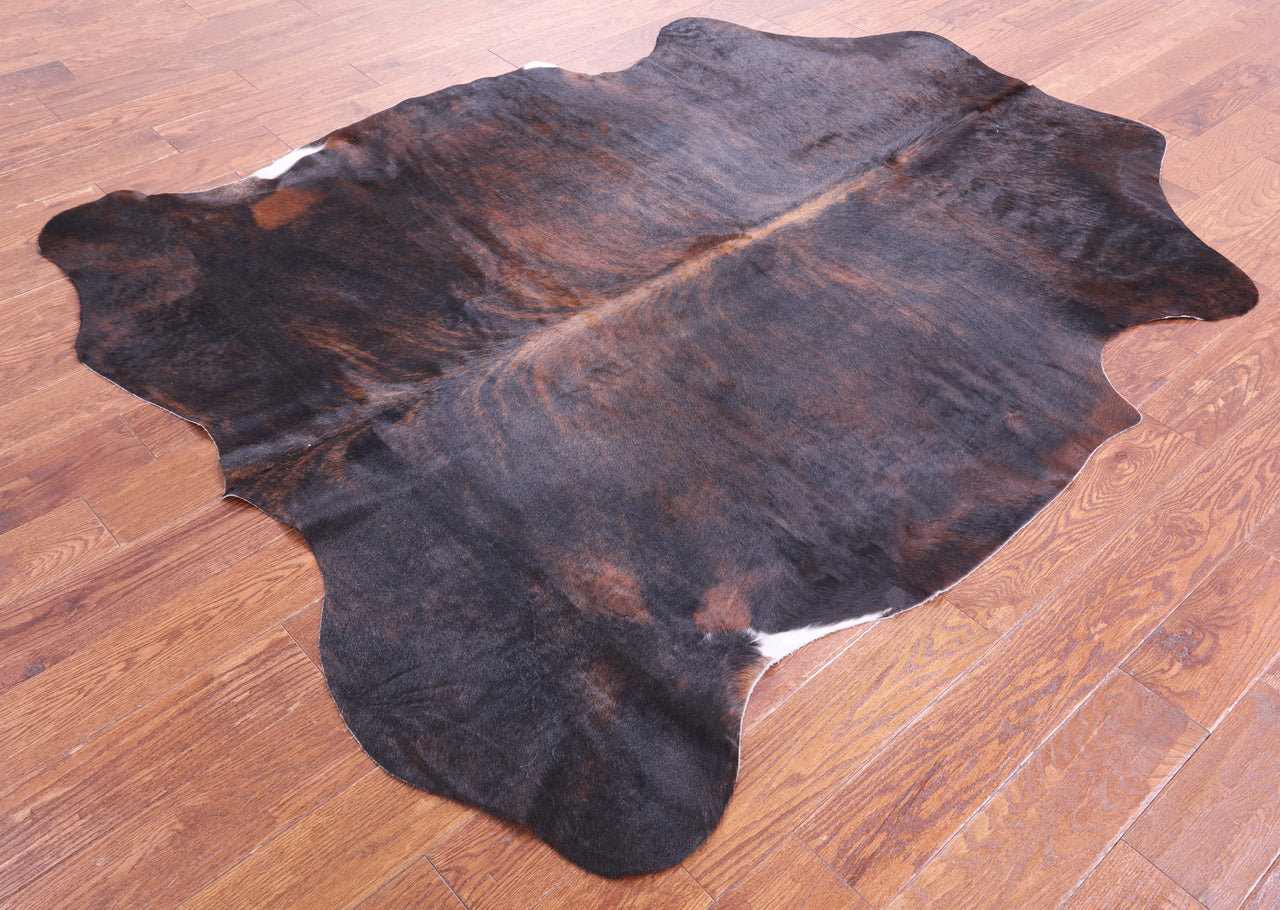 Dark Brindle Natural Cowhide Rug - Large 6'11"H x 5'6"W