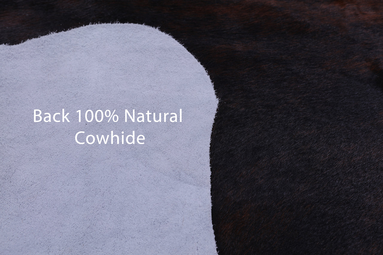 Dark Brindle Natural Cowhide Rug - Large 6'11"H x 5'6"W