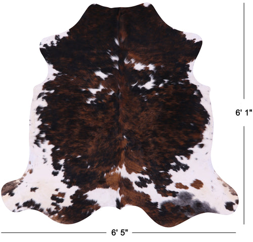 Tricolor Natural Cowhide Rug - Medium 6'1