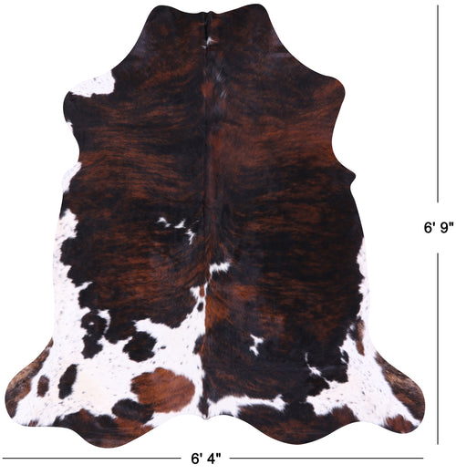 Tricolor Natural Cowhide Rug - Large 6'9