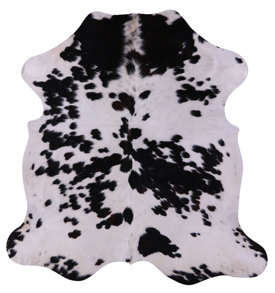 Black Salt & Pepper Natural Cowhide Rug - X-Large 7'0"H x 6'7"W