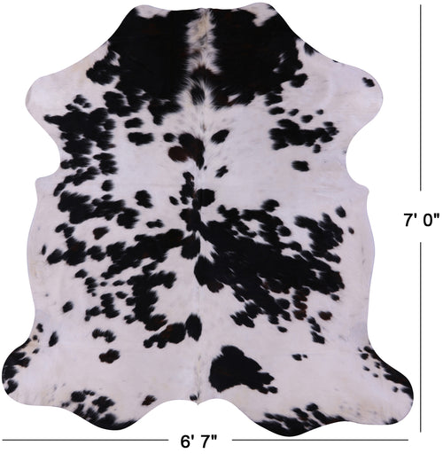 Black Salt & Pepper Natural Cowhide Rug - X-Large 7'0