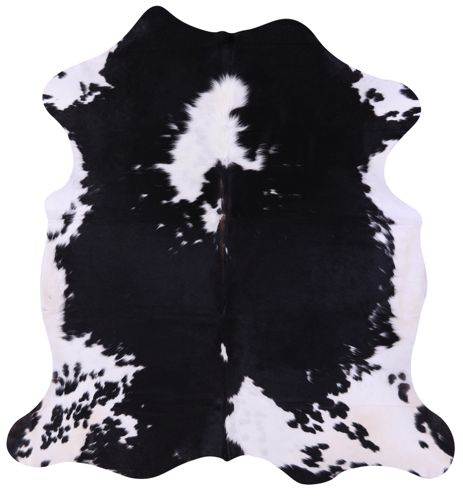 Black & White Natural Cowhide Rug - X-Large 7'0"H x 6'6"W