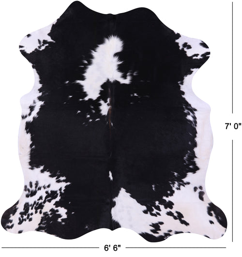 Black & White Natural Cowhide Rug - X-Large 7'0