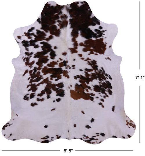 Brown & White Natural Cowhide Rug - X-Large 7'1