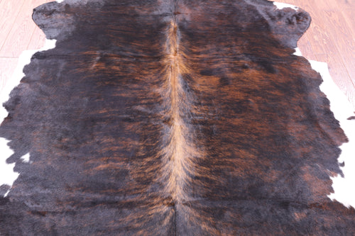 Dark Brindle Natural Cowhide Rug - Large 6'10