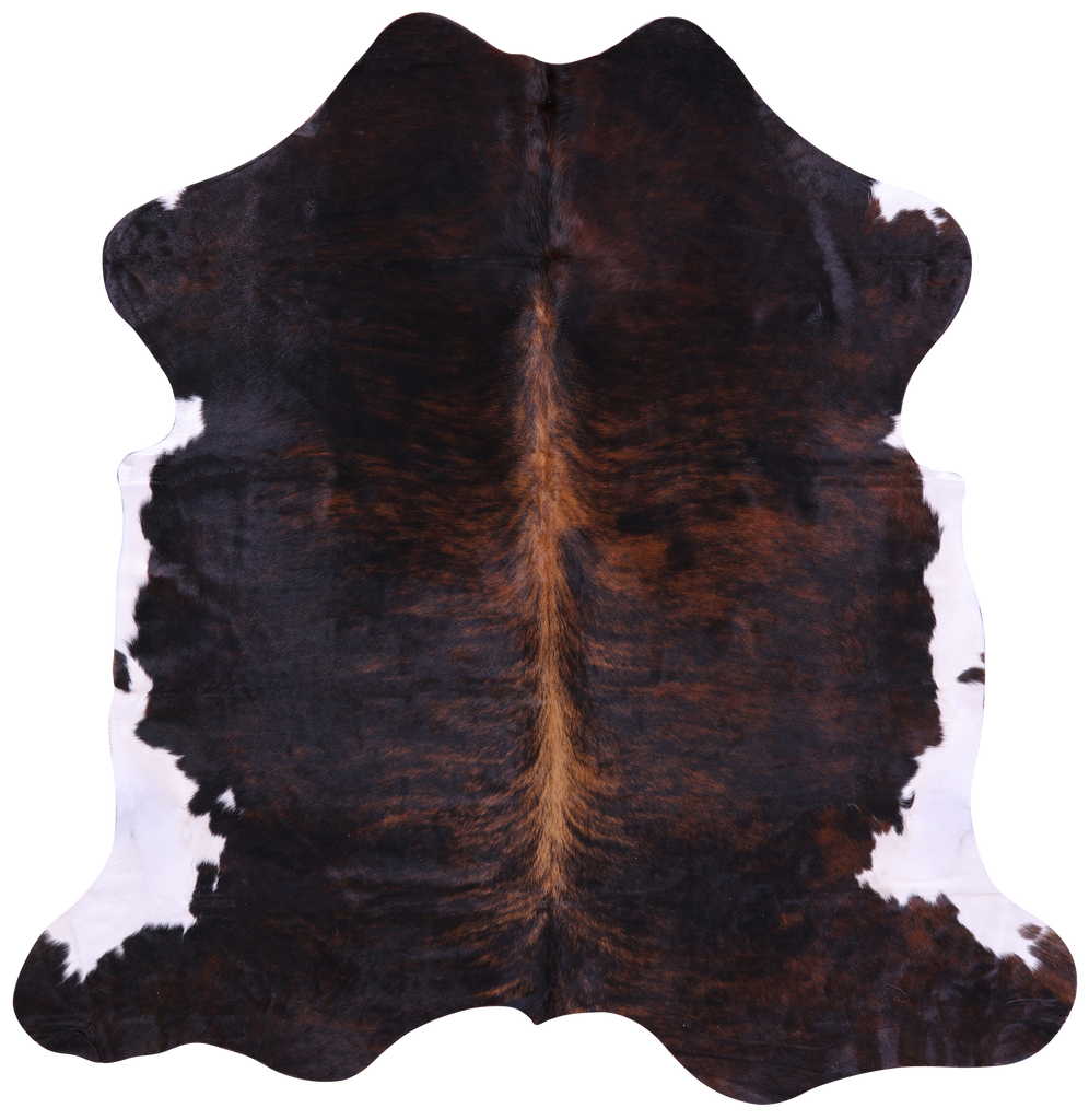 Dark Brindle Natural Cowhide Rug - Large 6'10"H x 6'8"W