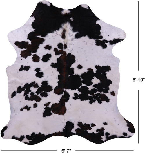 Tricolor Natural Cowhide Rug - Large 6'10