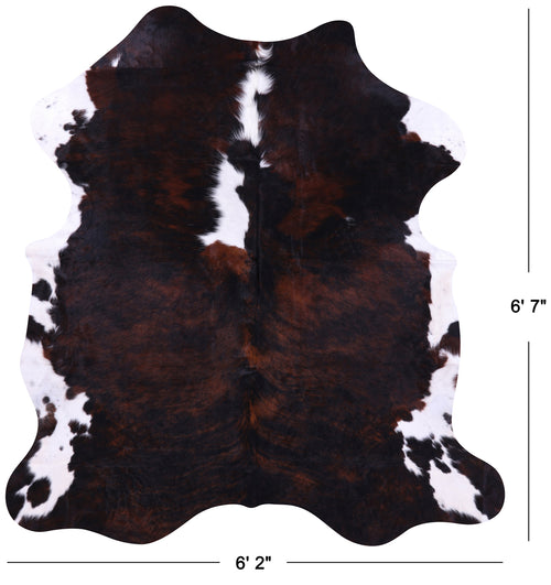 Tricolor Natural Cowhide Rug - Large 6'7