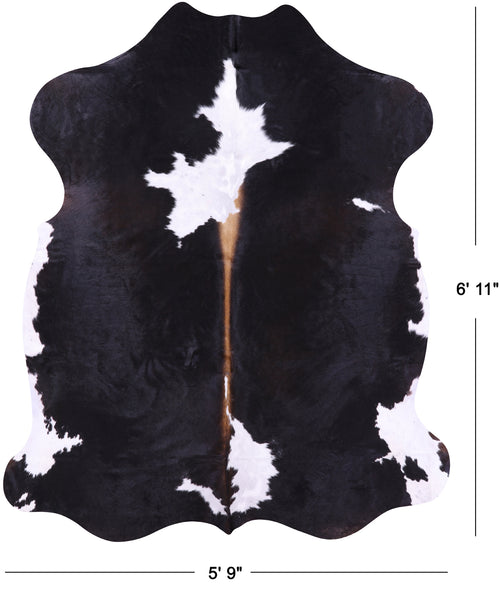 Tricolor Natural Cowhide Rug - Large 6'11