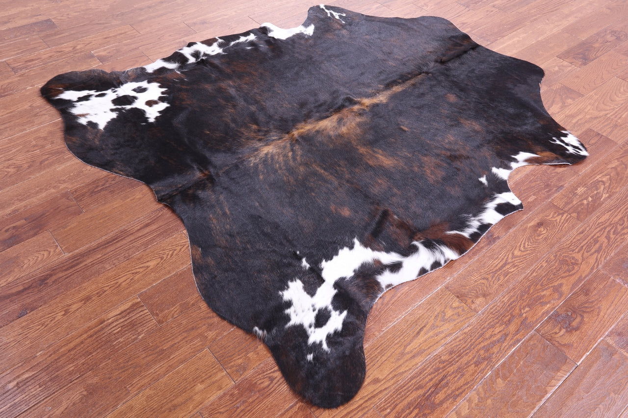 Tricolor Natural Cowhide Rug - Medium 6'1"H x 5'9"W