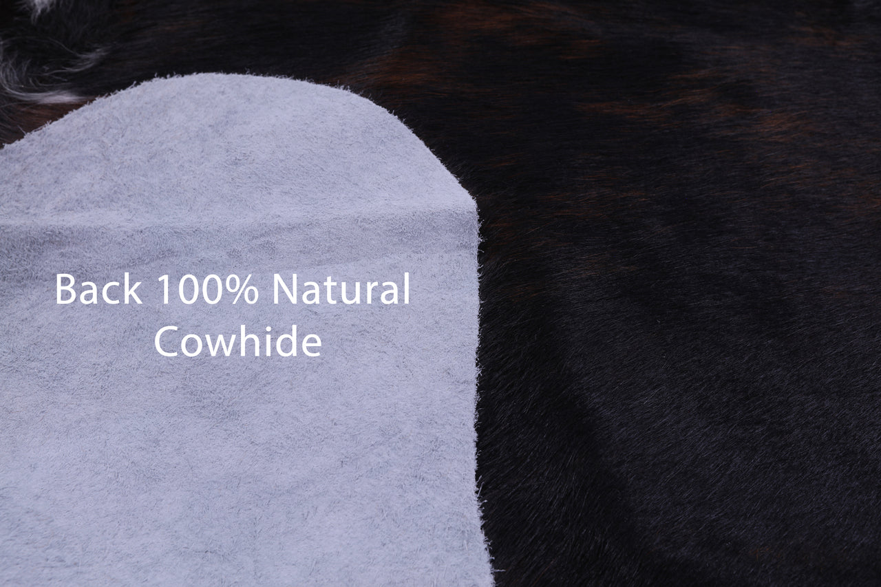 Tricolor Natural Cowhide Rug - Medium 6'1"H x 5'9"W
