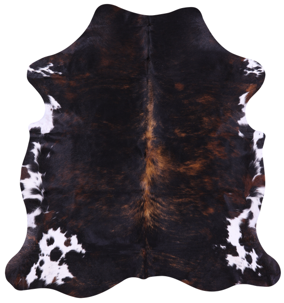 Tricolor Natural Cowhide Rug - Medium 6'1"H x 5'9"W