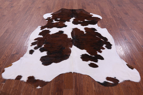 Brown & White Natural Cowhide Rug - X-Large 7'3