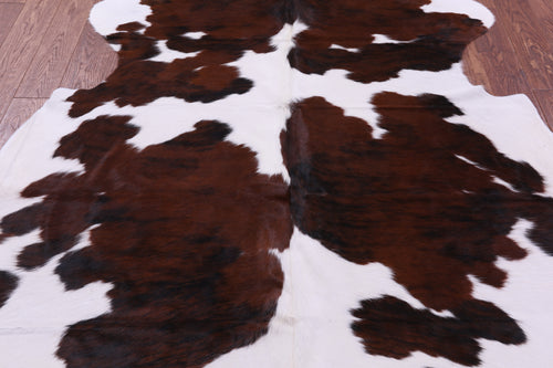 Brown & White Natural Cowhide Rug - X-Large 7'3