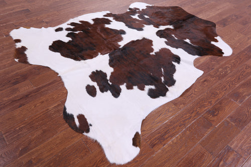 Brown & White Natural Cowhide Rug - X-Large 7'3