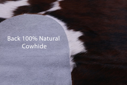 Brown & White Natural Cowhide Rug - X-Large 7'3