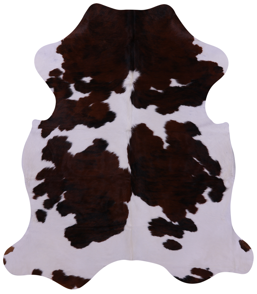 Brown & White Natural Cowhide Rug - X-Large 7'3"H x 6'5"W